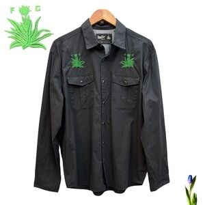 Howler Brothers Austin FC Gaucho Snap Charcoal Shirt with Green Embroidery Large